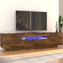 vidaXL Tv-meubel met LED-verlichting 160x35x40 cm gerookt eikenkleurig
