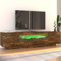 vidaXL Tv-meubel met LED-verlichting 160x35x40 cm gerookt eikenkleurig