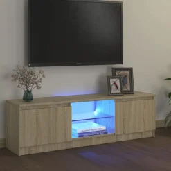 vidaXL Tv-meubel met LED-verlichting 120x30x36 cm sonoma eikenkleur