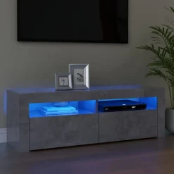 vidaXL Tv-meubel met LED-verlichting 120x35x40 cm betongrijs