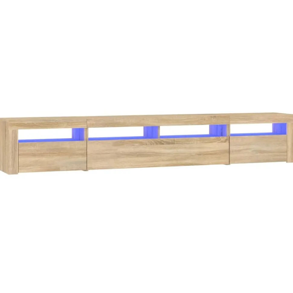vidaXL Tv-meubel met LED-verlichting 240x35x40 cm sonoma eikenkleurig