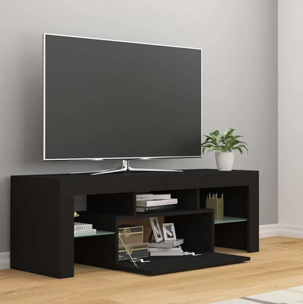 vidaXL Tv-meubel met LED-verlichting 120x35x40 cm zwart