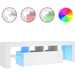 vidaXL Tv-meubel met LED-verlichting 140x36,5x40 cm wit