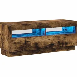 vidaXL Tv-meubel met LED-verlichting 100x35x40 cm gerookt eikenkleurig