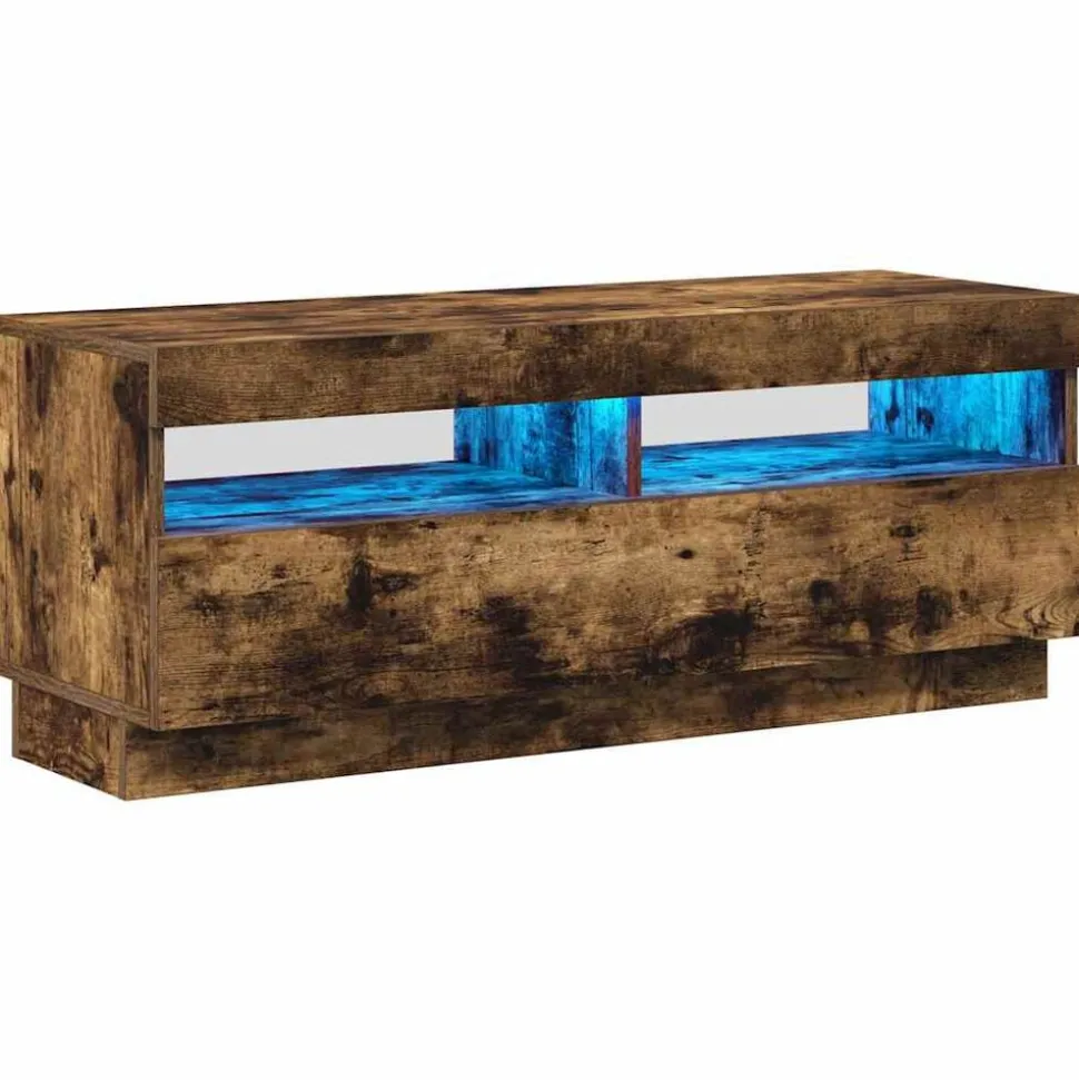 vidaXL Tv-meubel met LED-verlichting 100x35x40 cm gerookt eikenkleurig