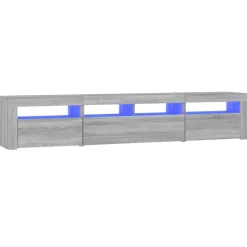 vidaXL Tv-meubel met LED-verlichting 210x35x40 cm grijs sonoma eiken