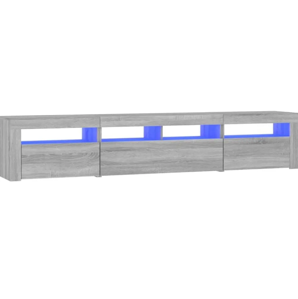 vidaXL Tv-meubel met LED-verlichting 210x35x40 cm grijs sonoma eiken