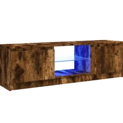 vidaXL Tv-meubel met LED-verlichting 120x30x36 cm gerookt eikenkleur