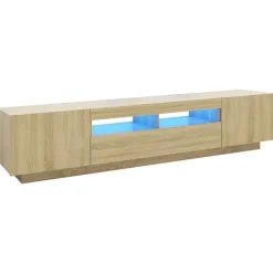 vidaXL Tv-meubel met LED-verlichting 200x35x40 cm sonoma eikenkleurig