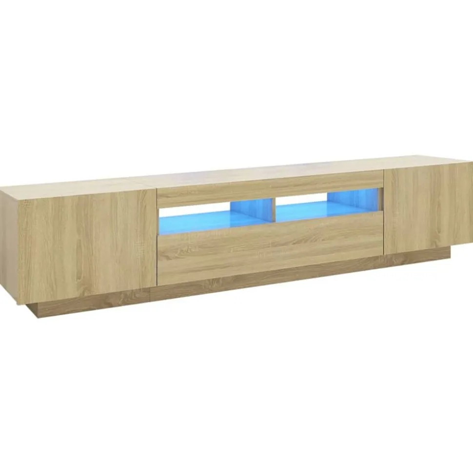 vidaXL Tv-meubel met LED-verlichting 200x35x40 cm sonoma eikenkleurig