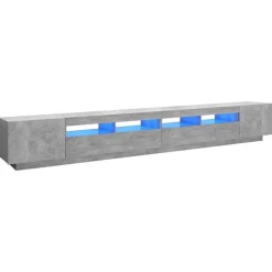 vidaXL Tv-meubel met LED-verlichting 300x35x40 cm betongrijs