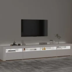 vidaXL Tv-meubel met LED-verlichting 240x35x40 cm wit