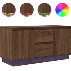 vidaXL Tv-meubel met LED-verlichting 100x41x50 cm bruin eikenkleur