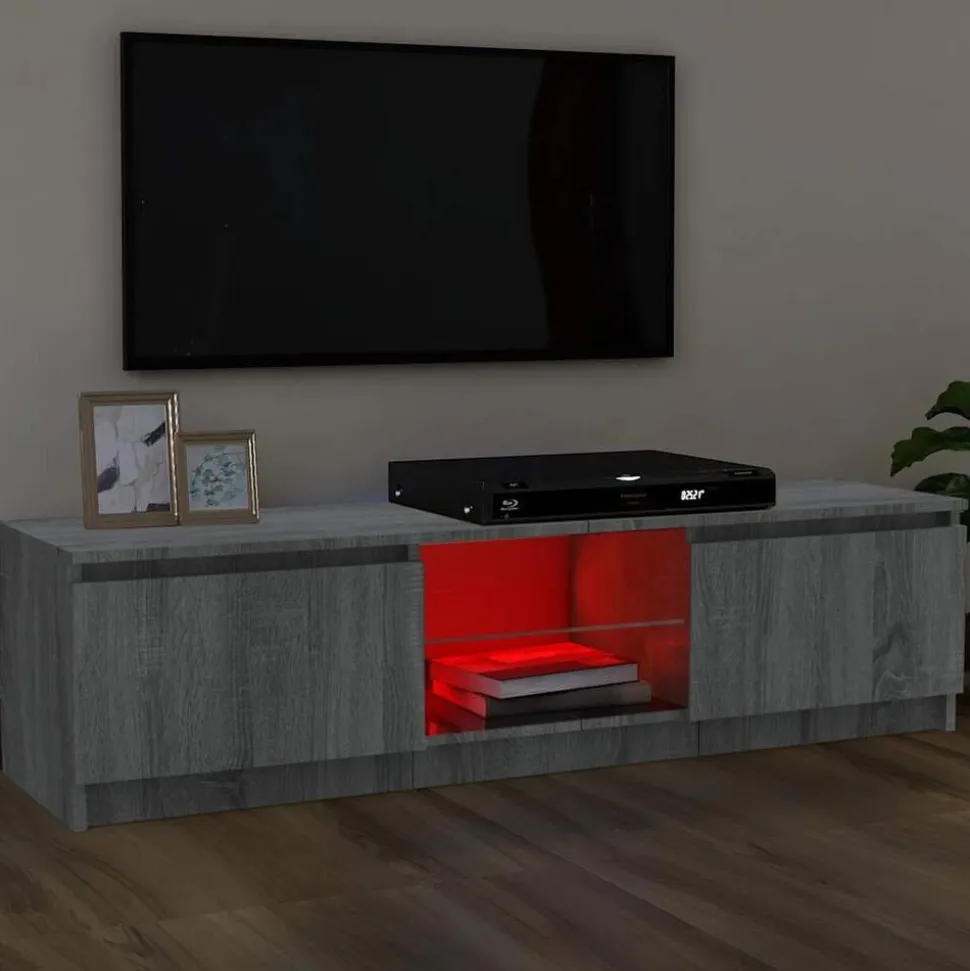 vidaXL Tv-meubel met LED-verlichting 120x30x36 cm grijs sonoma eiken