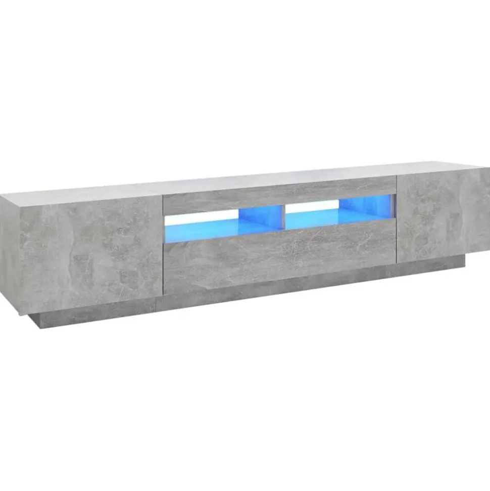 vidaXL Tv-meubel met LED-verlichting 200x35x40 cm betongrijs
