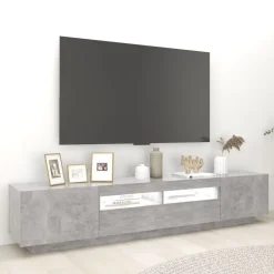 vidaXL Tv-meubel met LED-verlichting 200x35x40 cm betongrijs