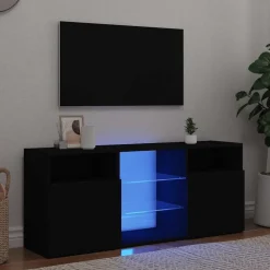vidaXL Tv-meubel met LED-verlichting 120x30x50 cm zwart
