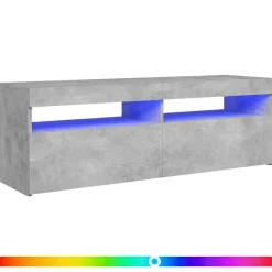 vidaXL Tv-meubel met LED-verlichting 120x35x40 cm betongrijs