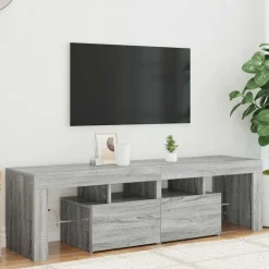 vidaXL Tv-meubel met LED-verlichting 140x36,5x40 cm grijs sonoma eiken