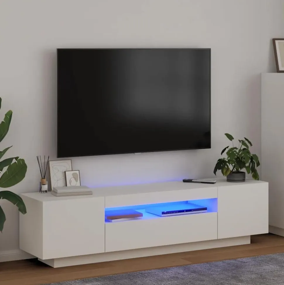vidaXL Tv-meubel met LED-verlichting 160x35x40 cm wit
