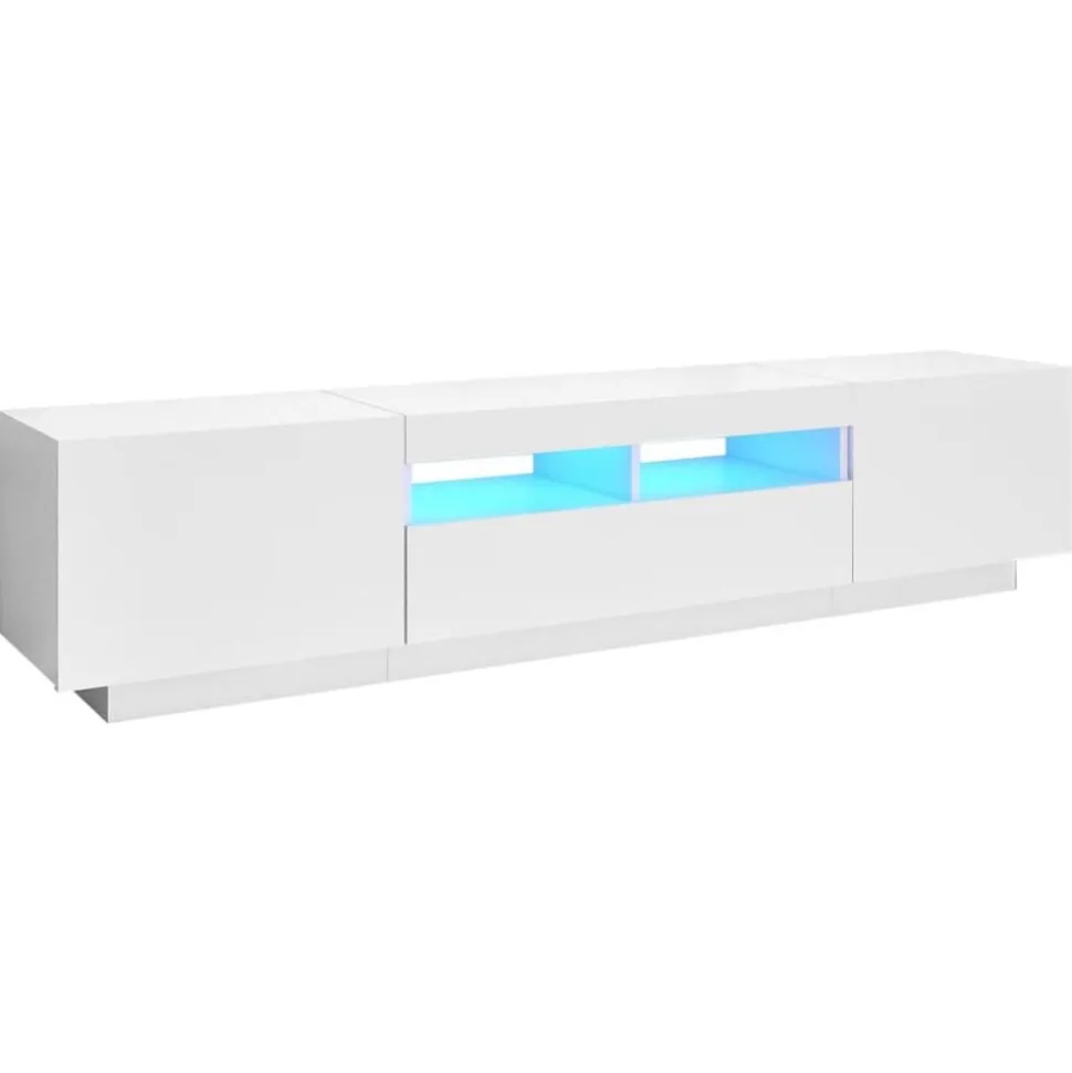 vidaXL Tv-meubel met LED-verlichting 180x35x40 cm wit