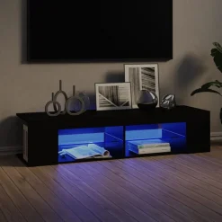 vidaXL Tv-meubel met LED-verlichting 135x39x30 cm zwart