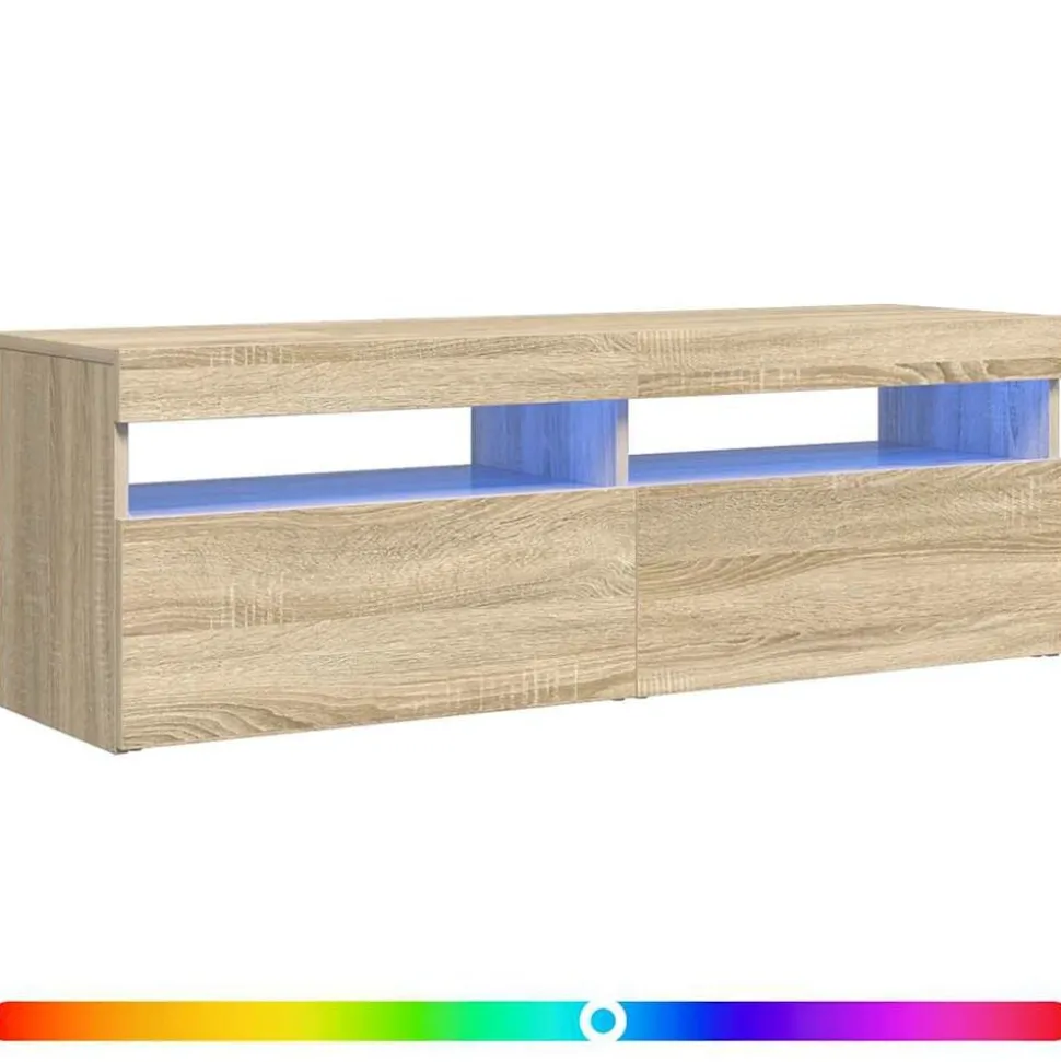 vidaXL Tv-meubel met LED-verlichting 120x35x40 cm sonoma eikenkleurig