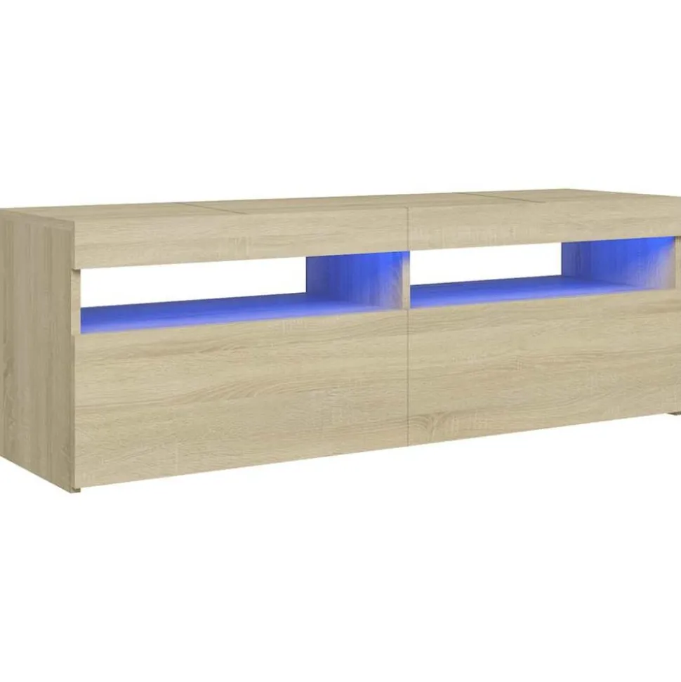 vidaXL Tv-meubel met LED-verlichting 120x35x40 cm sonoma eikenkleurig