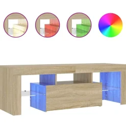 vidaXL Tv-meubel met LED-verlichting 120x35x40cm sonoma eikenkleurig