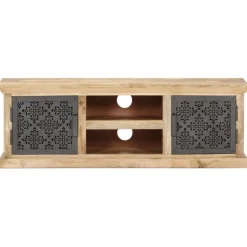 vidaXL Tv-meubel met stalen deuren 120x30x40 cm massief mangohout