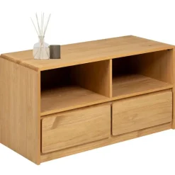 vidaXL Tv-meubel SAUDA 99x43x55 cm massief grenenhout eikenkleurig