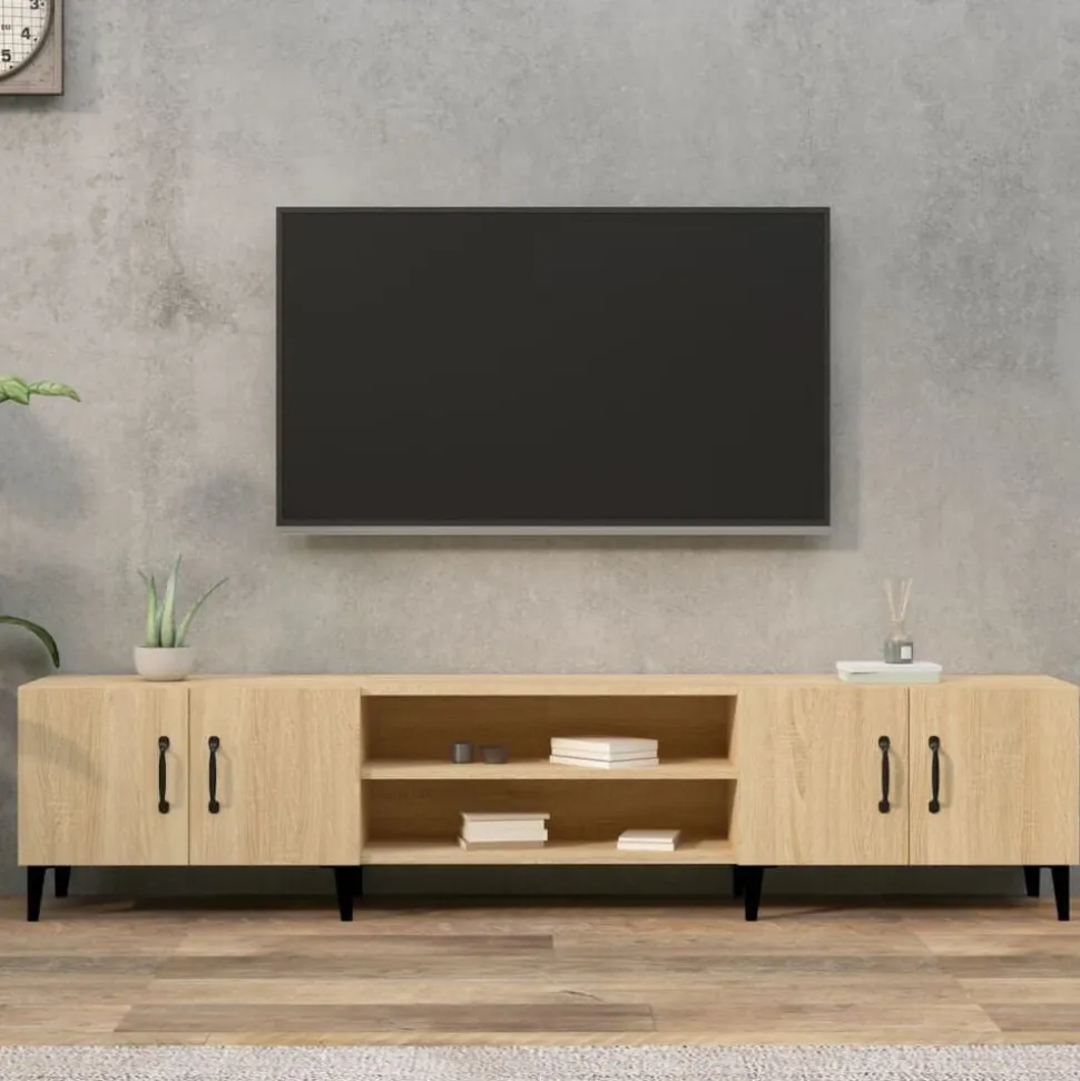 vidaXL Tv-meubel Sonoma eiken 180x31,5x40 cm bewerkt hout