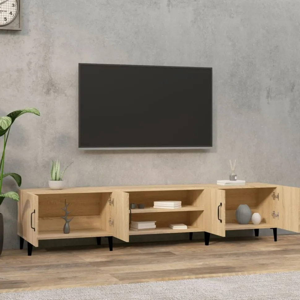 vidaXL Tv-meubel Sonoma eiken 180x31,5x40 cm bewerkt hout