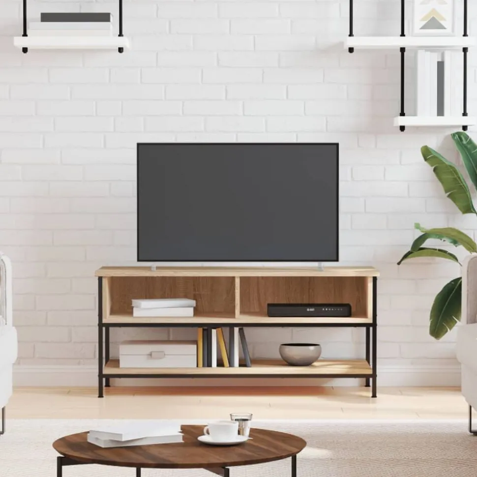 vidaXL Tv-meubel Sonoma eiken 100x35x45 cm bewerkt hout