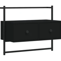 vidaXL Tv-meubel wandgemonteerd 60,5x30x51 cm bewerkt hout zwart
