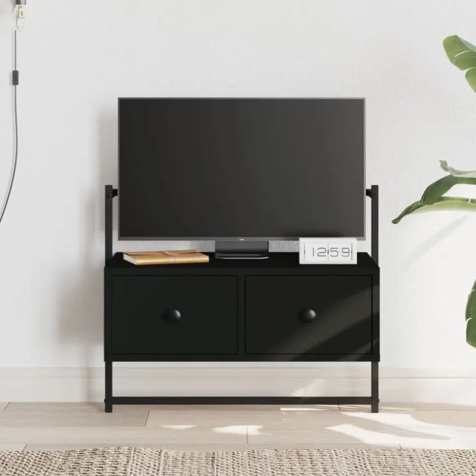 vidaXL Tv-meubel wandgemonteerd 60,5x30x51 cm bewerkt hout zwart