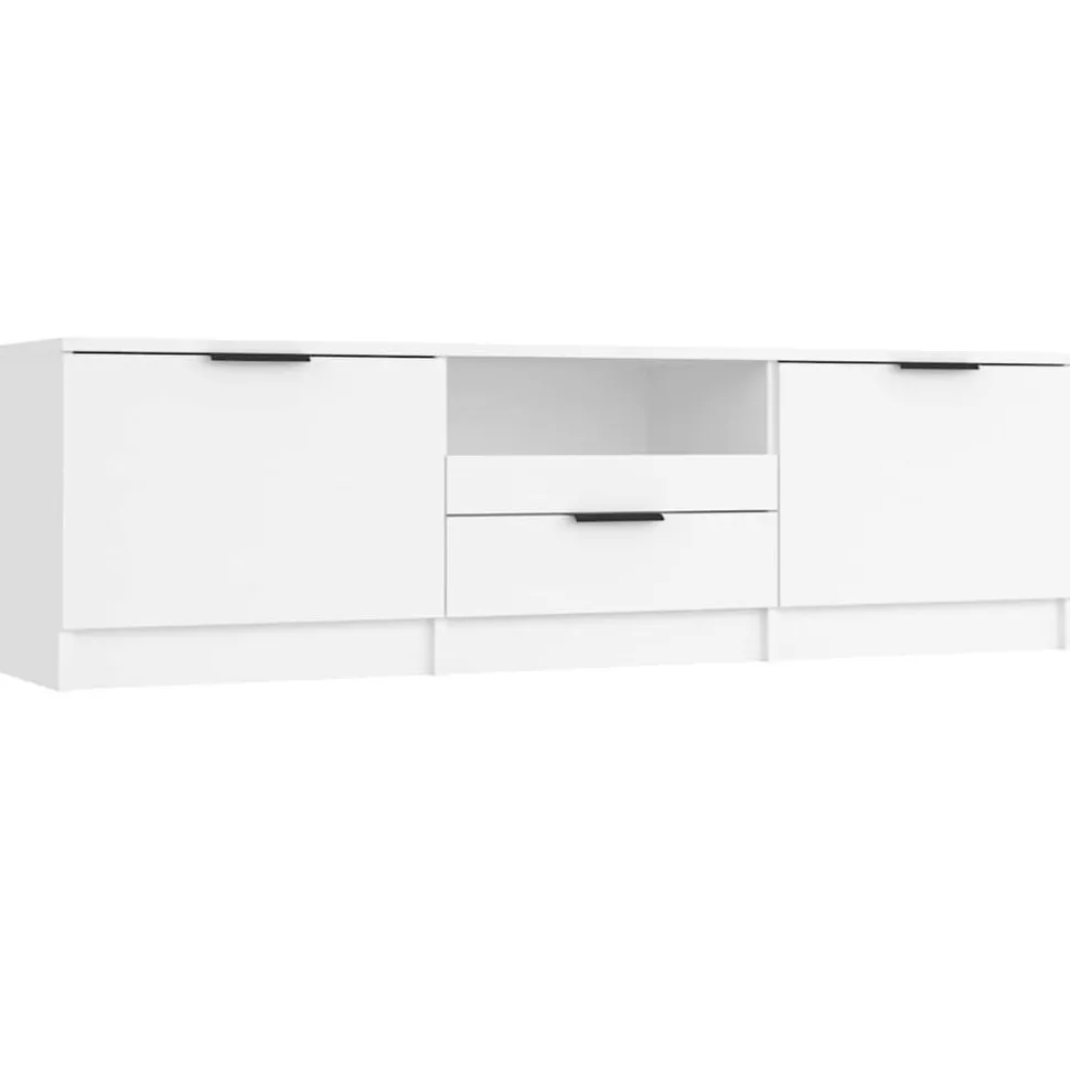 vidaXL Tv-meubel wit 140x35x40 cm bewerkt hout