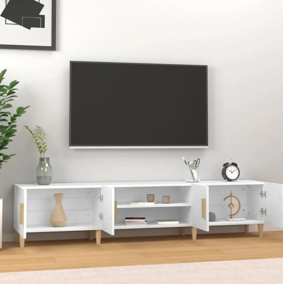vidaXL Tv-meubel wit 180x31,5x40 cm bewerkt hout