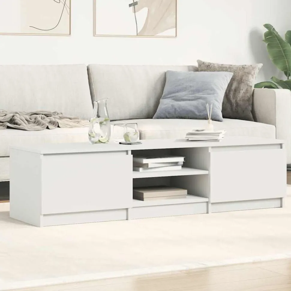 vidaXL Tv-meubel 140x40x35,5 cm bewerkt hout wit