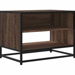 vidaXL Tv-meubel 61x40x46 cm bewerkt hout metaal bruin eikenkleur