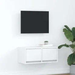 vidaXL Tv-meubel 60x31x25,5 cm bewerkt hout wit