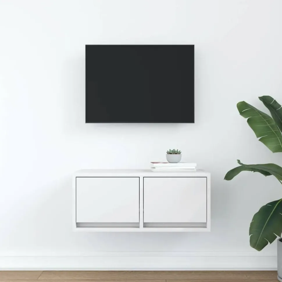 vidaXL Tv-meubel 60x31x25,5 cm bewerkt hout wit