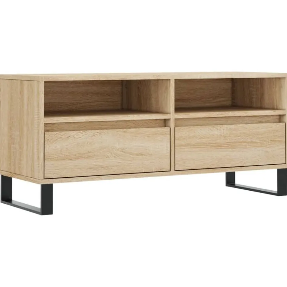 vidaXL Tv-meubel 100x34,5x44,5 cm bewerkt hout sonoma eikenkleurig
