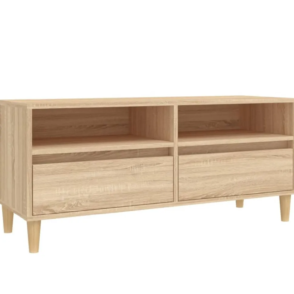 vidaXL Tv-meubel 100x34,5x44,5 cm bewerkt hout sonoma eikenkleurig