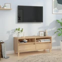 vidaXL Tv-meubel 100x34,5x44,5 cm bewerkt hout sonoma eikenkleurig