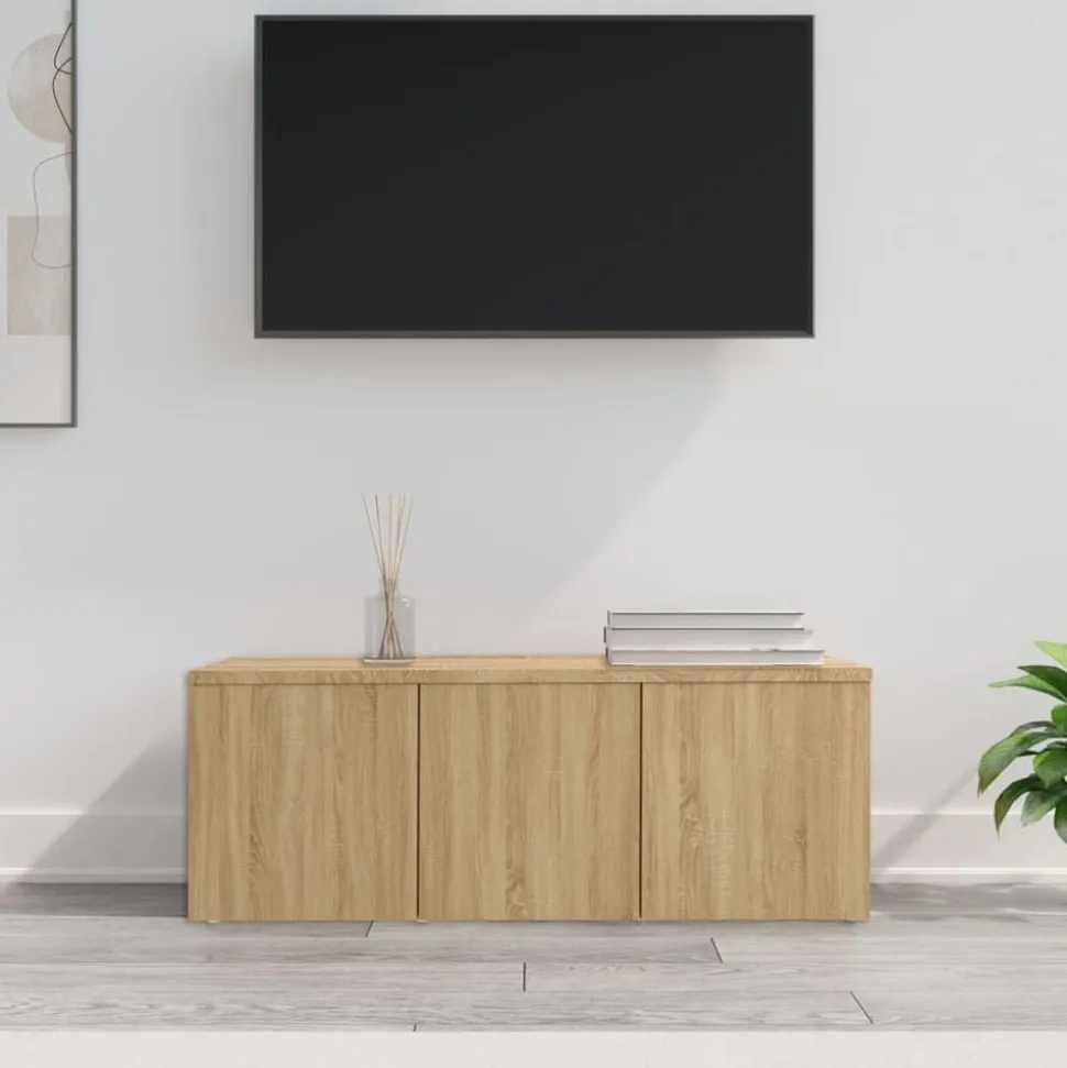 vidaXL Tv-meubel 80x34x30 cm bewerkt hout sonoma eikenkleurig