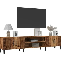 vidaXL Tv-meubel 180x31,5x40 cm bewerkt hout oud houtkleurig