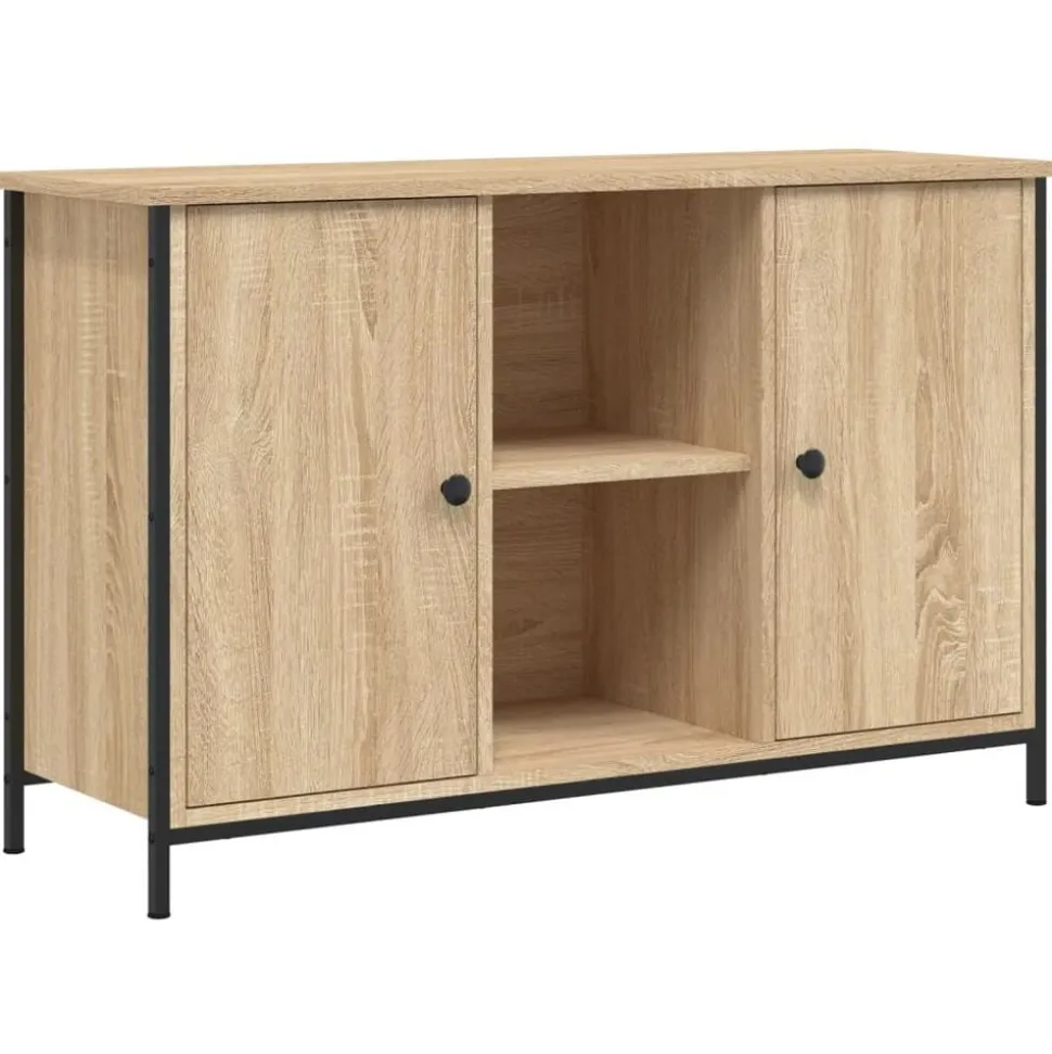 vidaXL Tv-meubel 100x35x65 cm bewerkt hout sonoma eikenkleurig