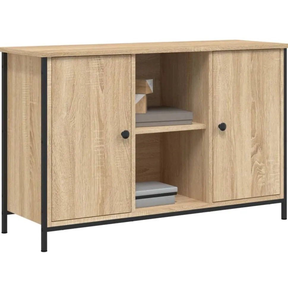 vidaXL Tv-meubel 100x35x65 cm bewerkt hout sonoma eikenkleurig