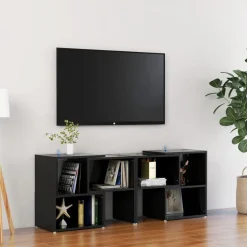 vidaXL Tv-meubel 104x30x52 cm bewerkt hout hoogglans zwart